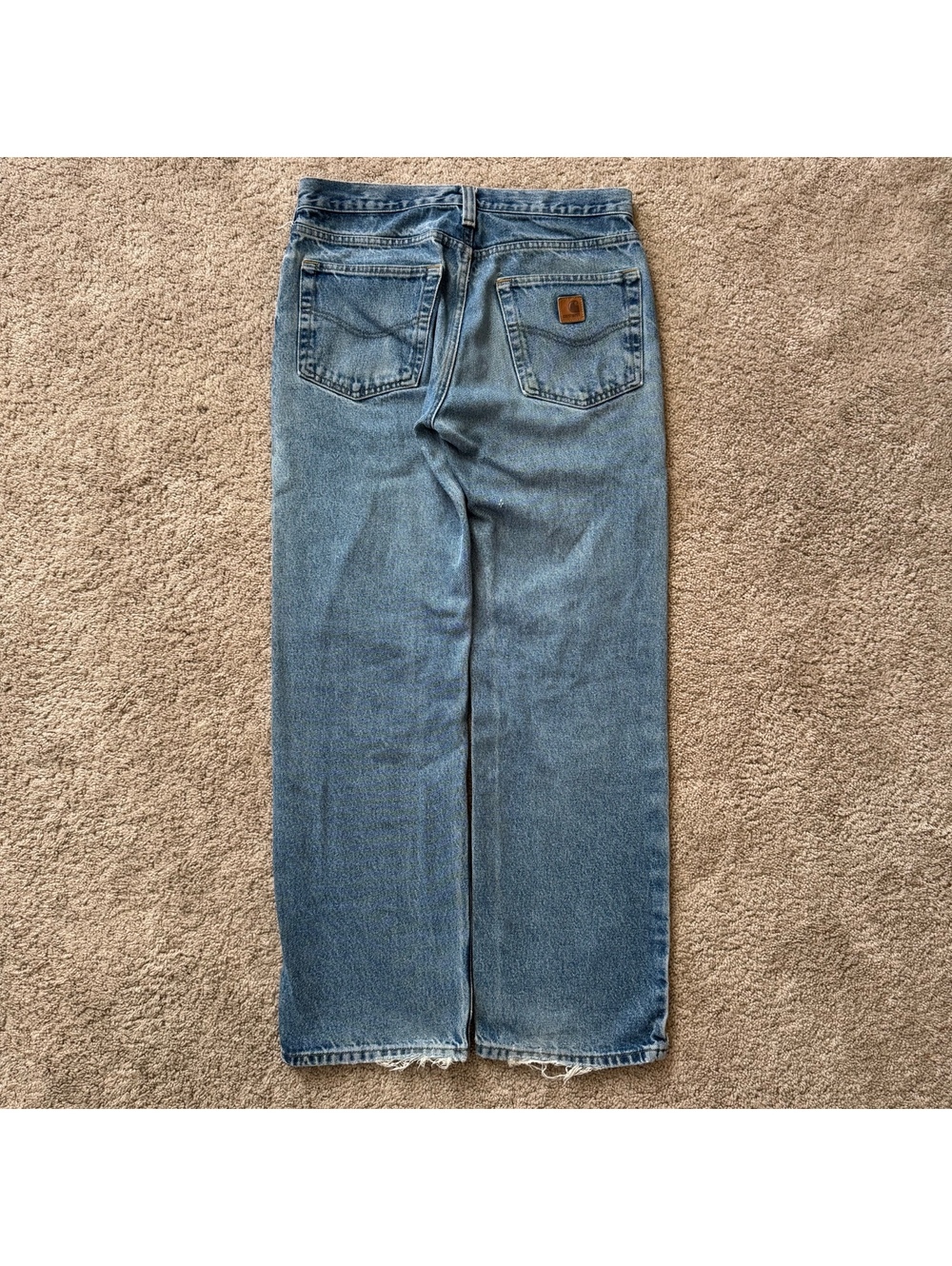 vintage Carhartt B17-DST Relaxed Fit Straight Leg Light Wash Jeans 32x30